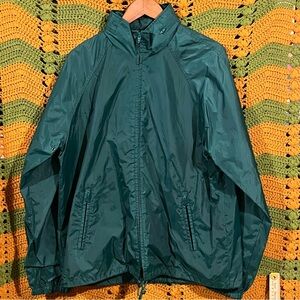Vintage EMS Dark Green Nylon Full-Zip Windbreaker Jacke